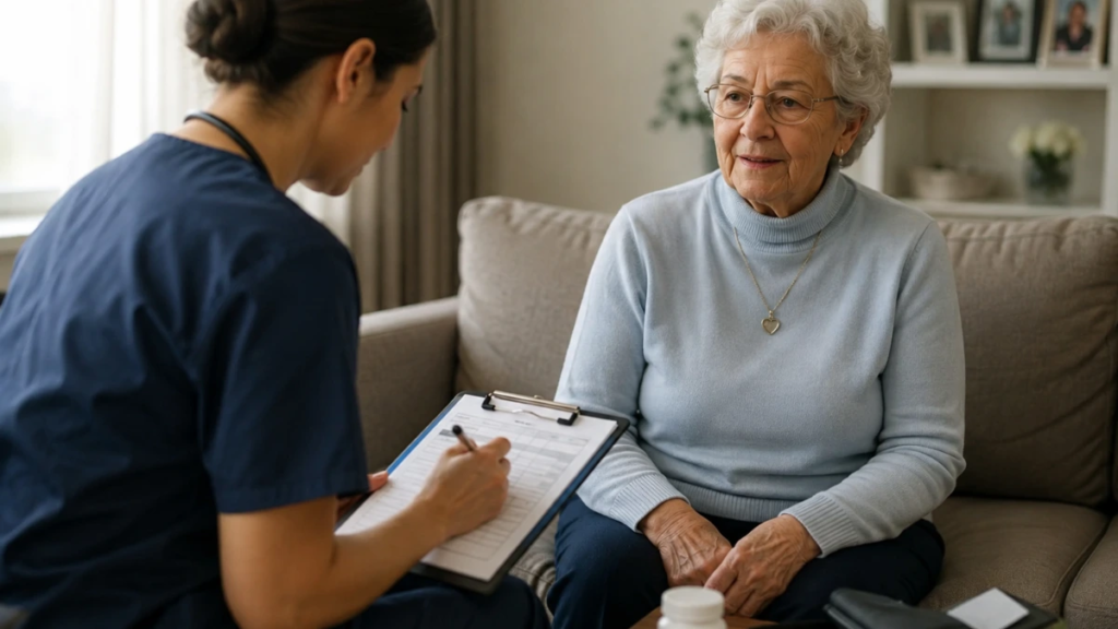 Healthcare screening during a home visit