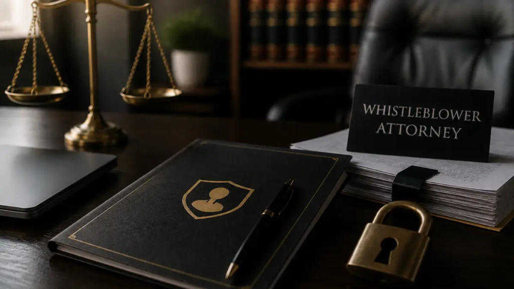 Whistleblower legal disclaimer and call to consult an attorney