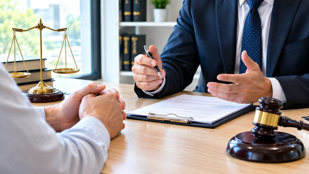 Whistleblower consulting with a law firm partner