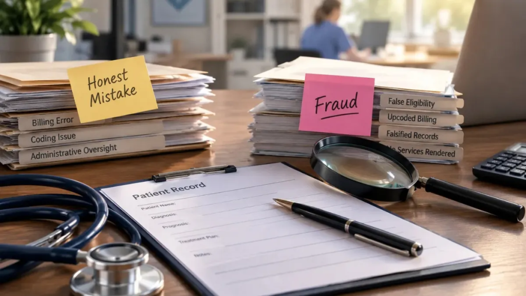 Healthcare billing errors and fraud investigation records